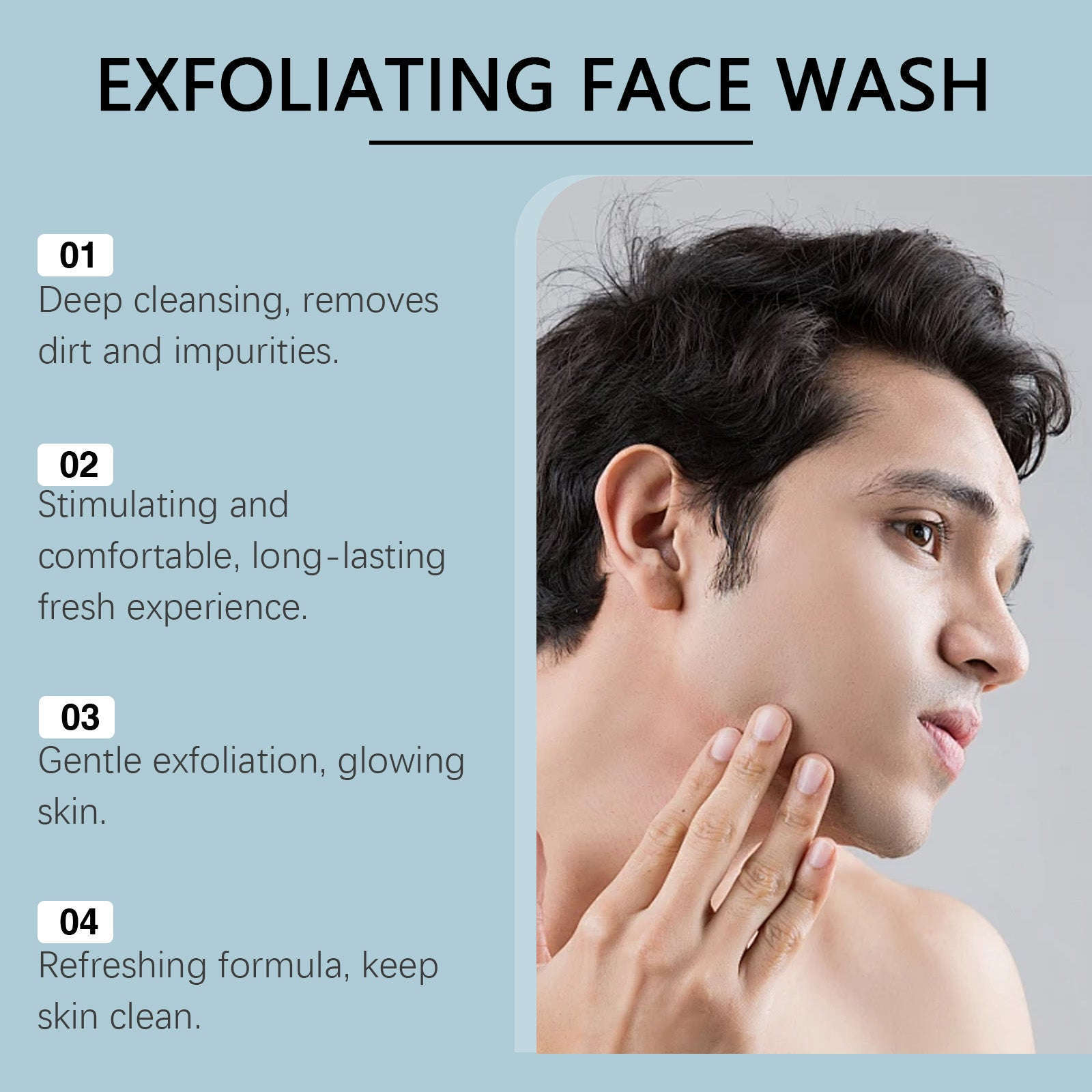 Men's Exfoliating Cleanser - Refreshing & Hydrating Daily Face Wash - Icon Her