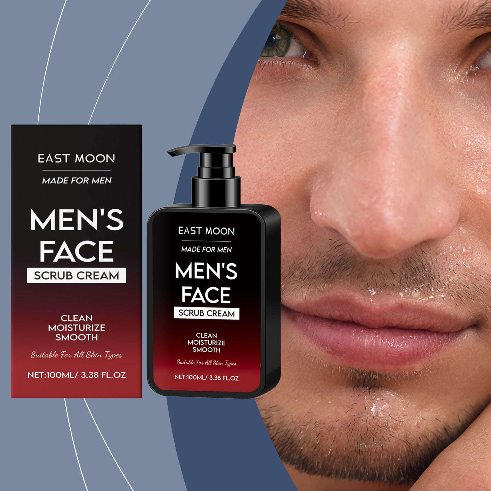 Men's Oil-Control Facial Scrub - Refreshing Purifying Exfoliator - Icon Her