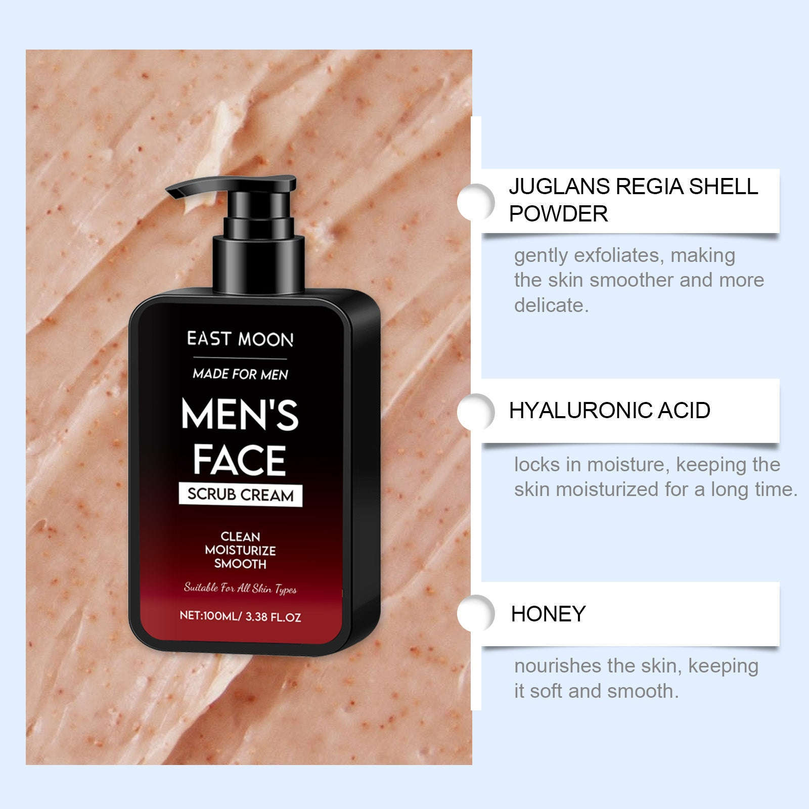Men's Oil-Control Facial Scrub - Refreshing Purifying Exfoliator - Icon Her