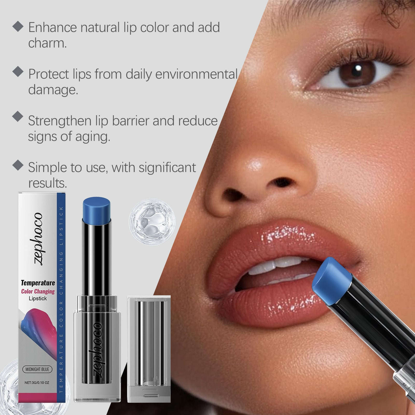 Midnight Blue Hydrating Lip Balm - Nourishing & Color-Changing Lip Care - Icon Her