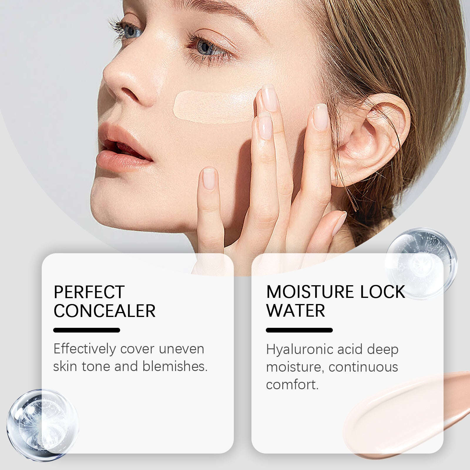 Moisture Concealer Foundation – Long-Lasting, Refreshing & Light Skin Care - Icon Her