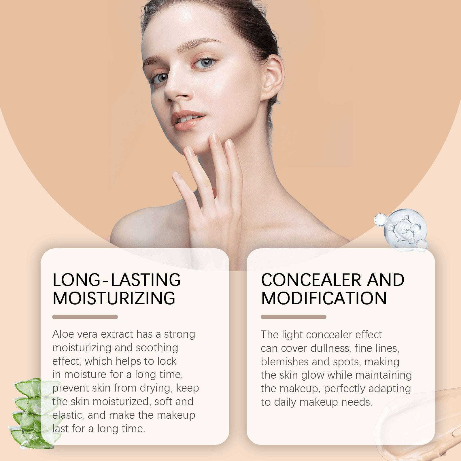 Moisturizing Concealer Foundation – Matte, Brightening & Nourishing Skin - Icon Her