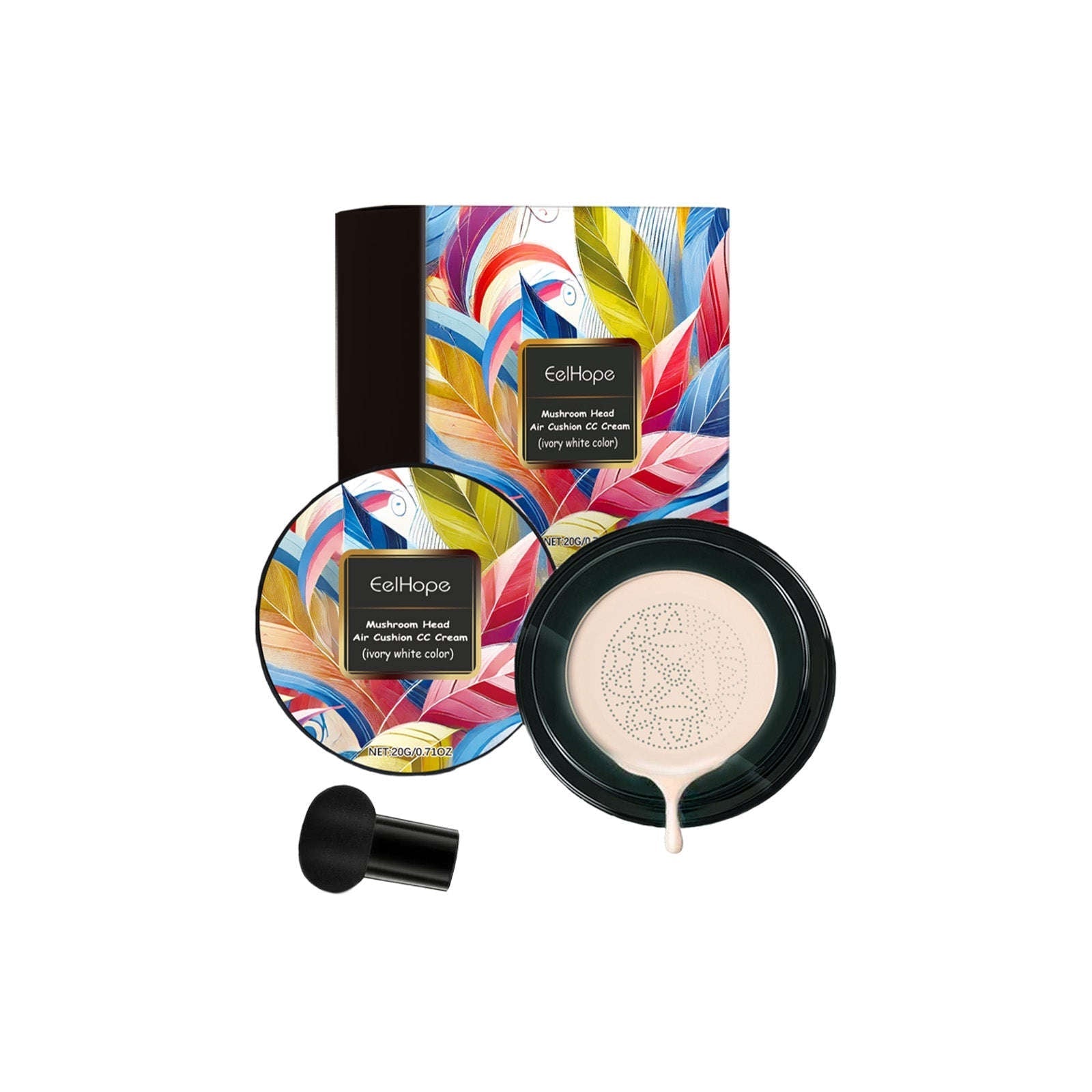 Mushroom Air Cushion Full Coverage Foundation – Moisturizing, Natural Concealer & No Clogged Pores - Icon Her