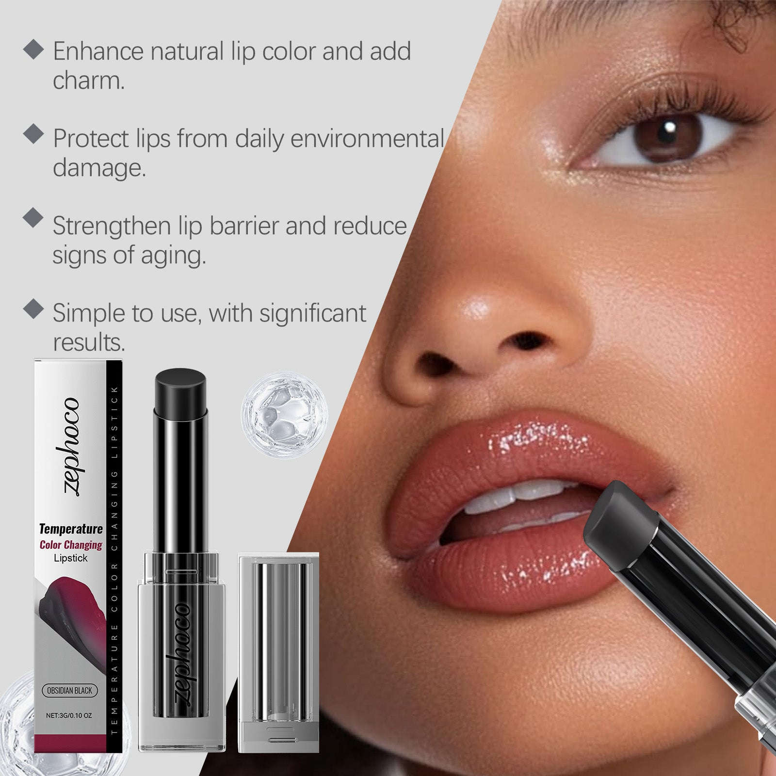 Obsidian Hydrating Lip Balm - Nourishing & Smoothing Lip Treatment - Icon Her