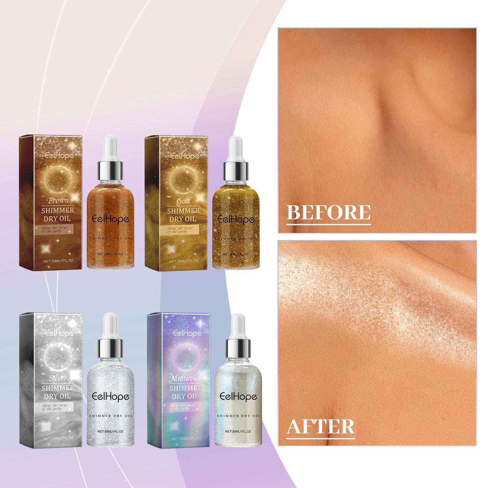 Party Body Glitter Oil – Brightening, Long-Lasting & Dance Shine Glow - Icon Her