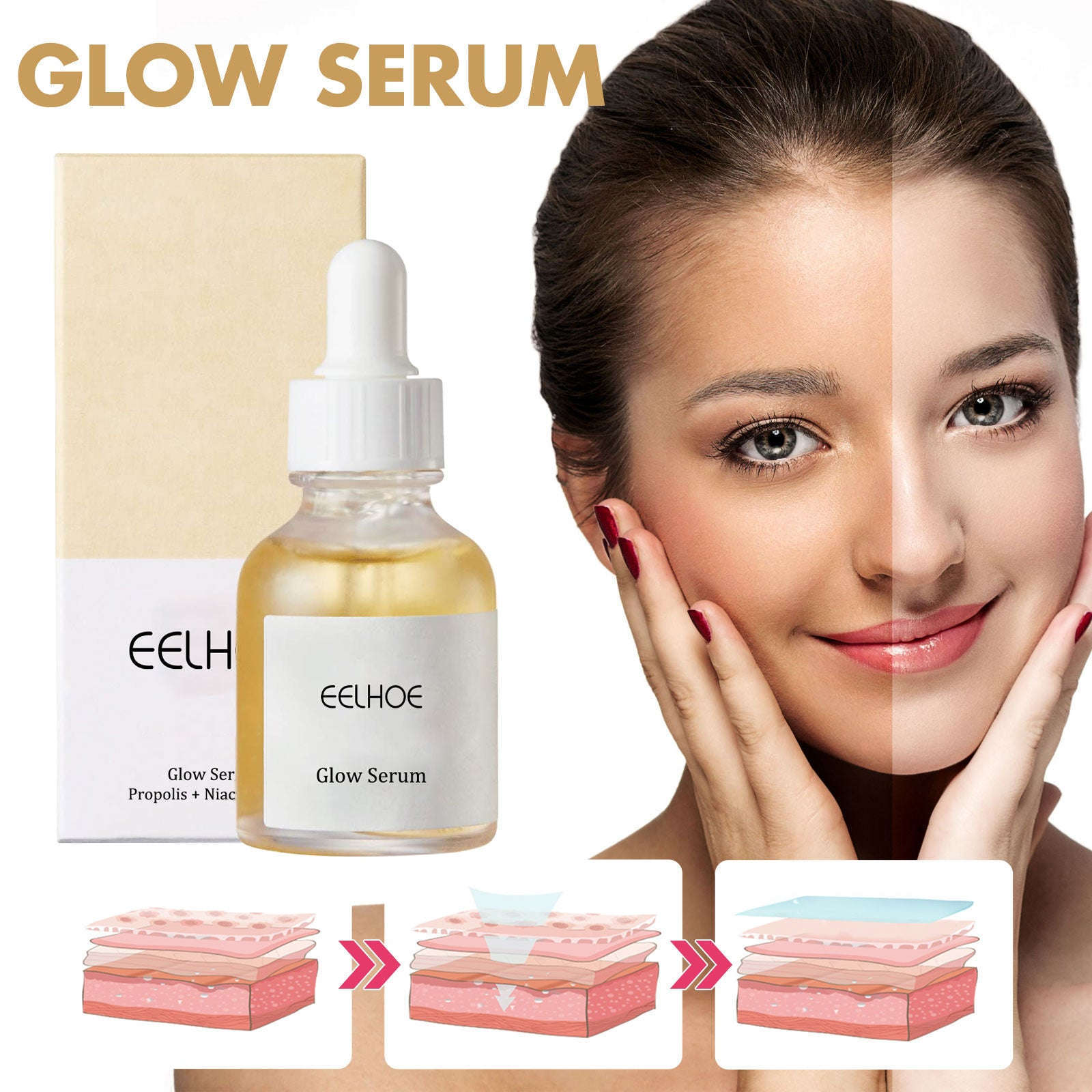 Propolis & Niacinamide Glow Serum - Dark Spot Fading & Radiance Serum - Icon Her