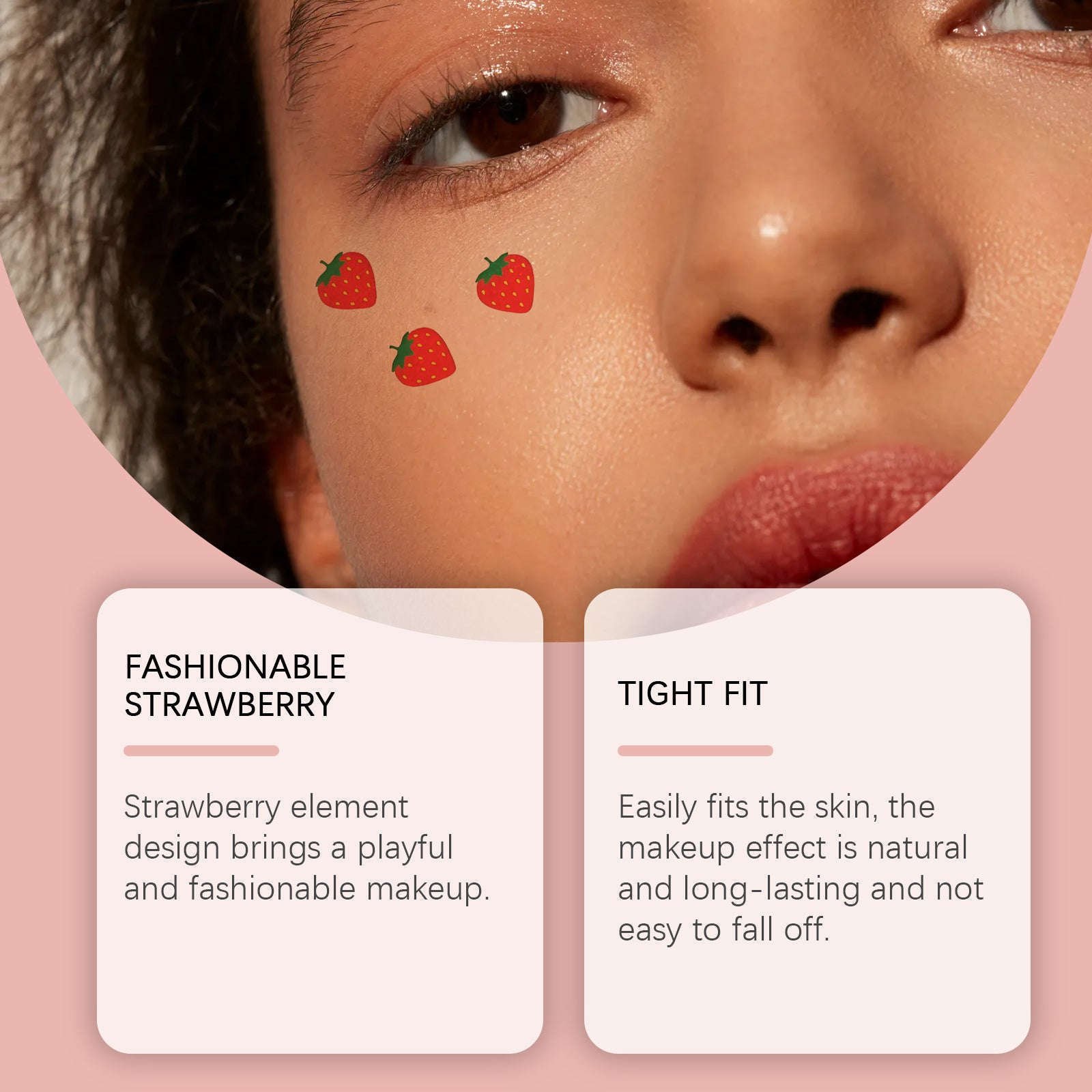 Strawberry Face Makeup Stickers – Cute Eye & Face Embellishment Patches - Icon Her