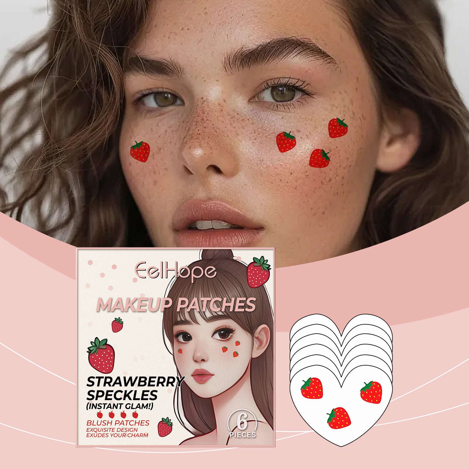 Strawberry Face Makeup Stickers – Cute Eye & Face Embellishment Patches - Icon Her
