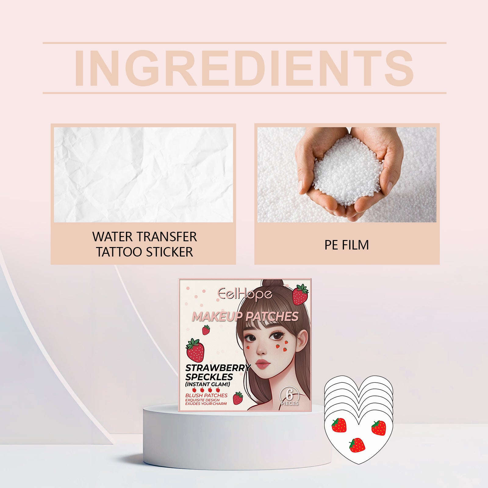 Strawberry Face Makeup Stickers – Cute Eye & Face Embellishment Patches - Icon Her