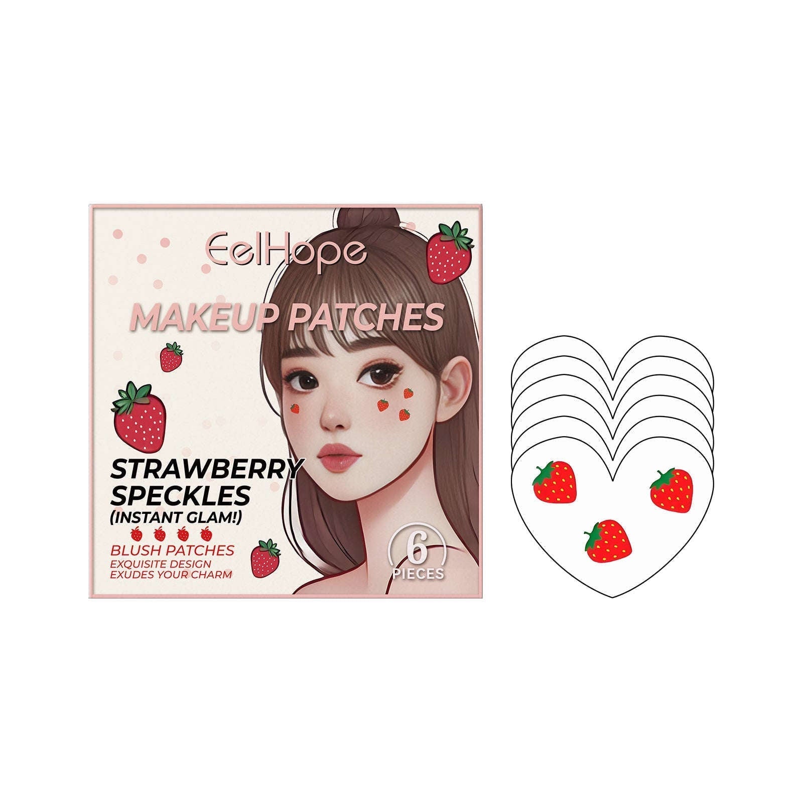 Strawberry Face Makeup Stickers – Cute Eye & Face Embellishment Patches - Icon Her