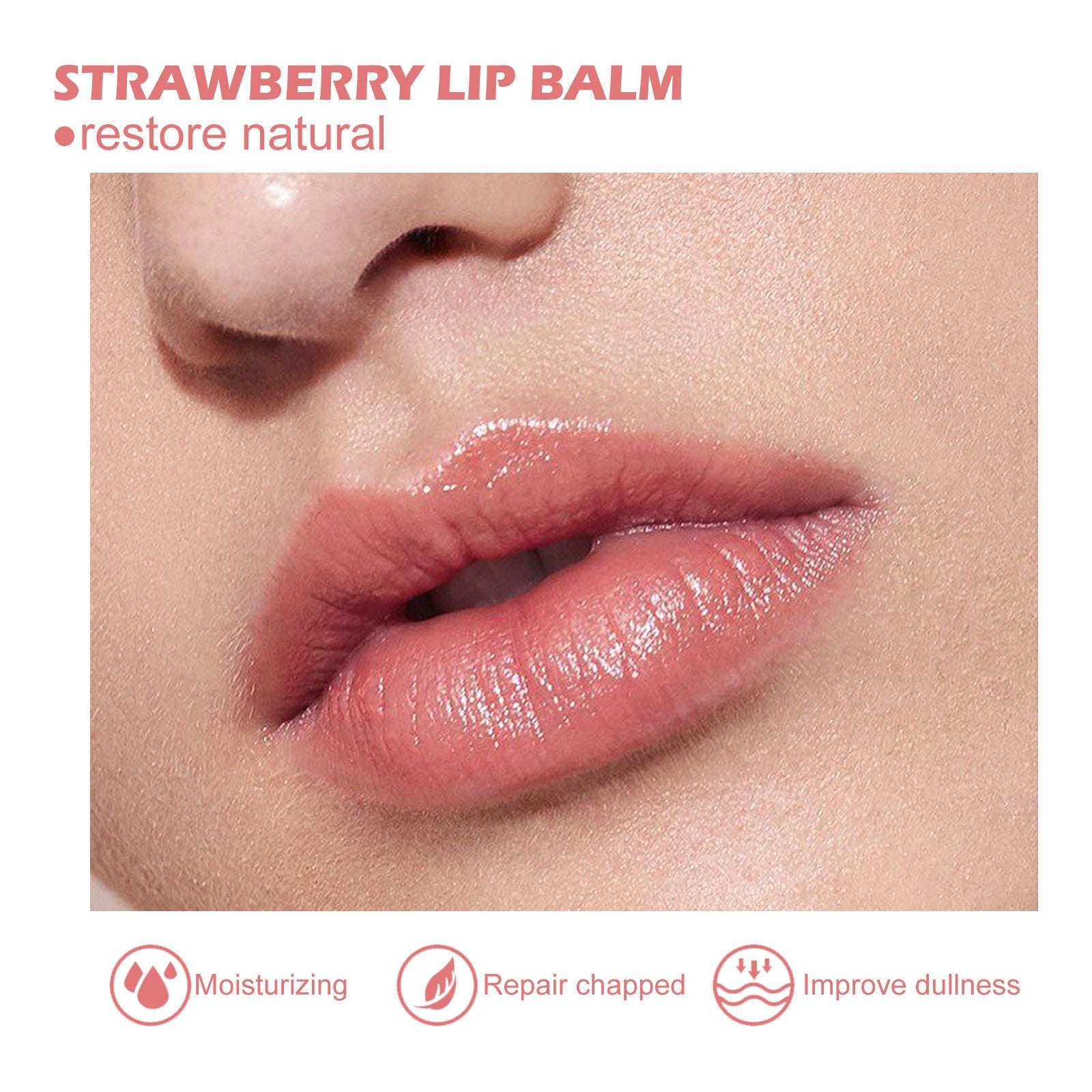 Strawberry Hydrating Lip Mask - Line-Smoothing & Exfoliating Lip Treatment - Icon Her