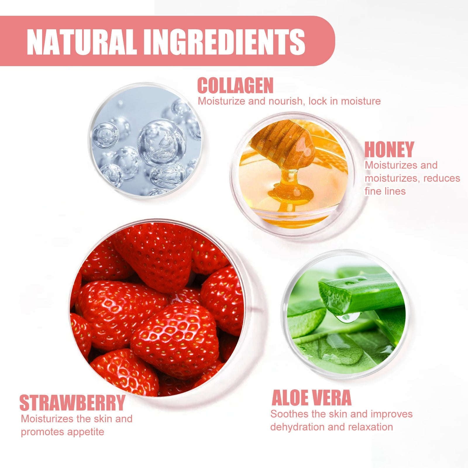 Strawberry Hydrating Lip Mask - Line-Smoothing & Exfoliating Lip Treatment - Icon Her