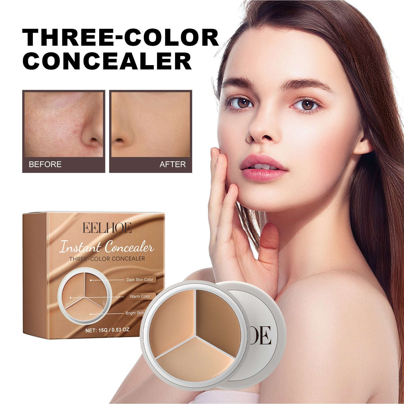 Three-Color Concealer – Covers Dark Circles, Spots & Creates Natural Look - Icon Her
