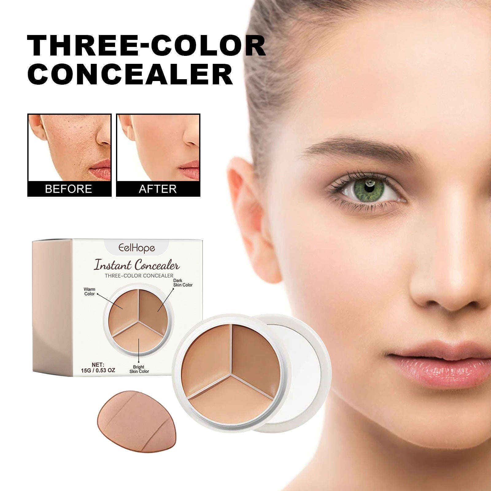 Three-Color Covering Concealer – Covers Dark Circles, Spots & Brightens Skin Tone - Icon Her