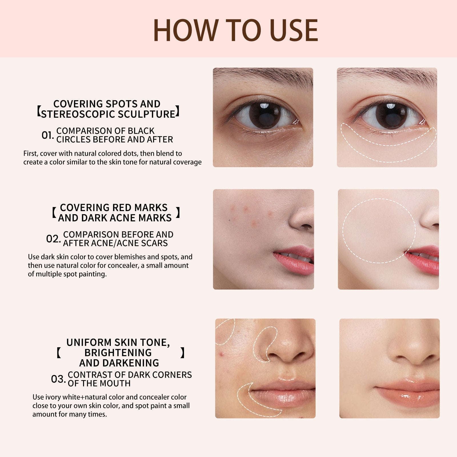 Three-Tone Concealer – Natural Coverage, Brightening & Blendable - Icon Her