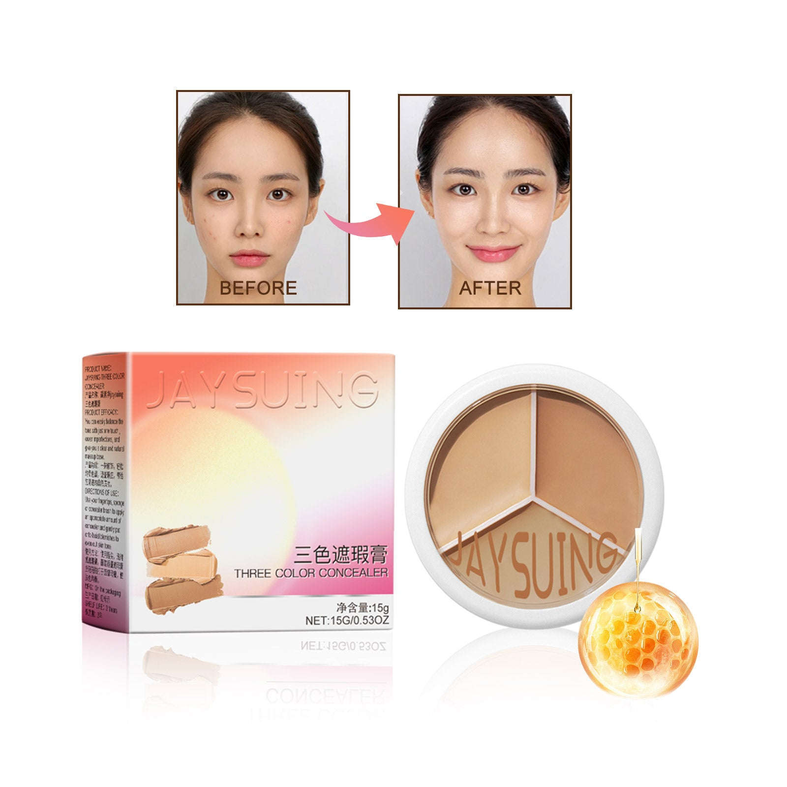 Three-Tone Concealer – Natural Coverage, Brightening & Blendable - Icon Her